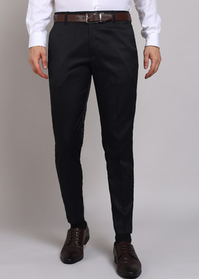 Vintageone Slim Fit Men Black Trousers