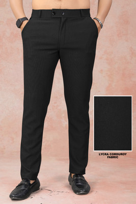 JACKBELLA Regular Fit Men Black Trousers