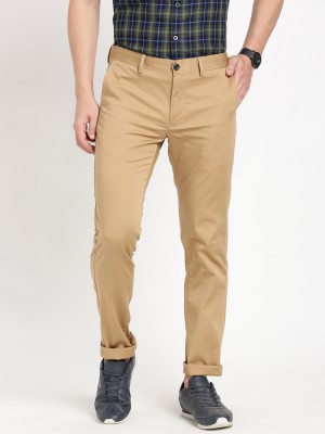 INDIAN TERRAIN Slim Fit Men Brown Trousers