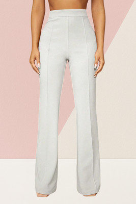 AKOTTY Comfort Fit, Regular Fit Women White Trousers