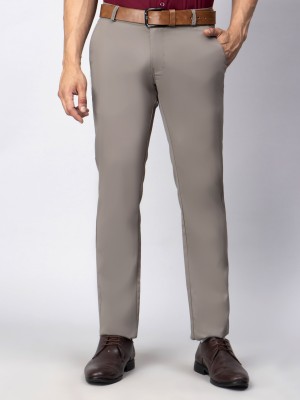 Hence Slim Fit Men Grey Trousers