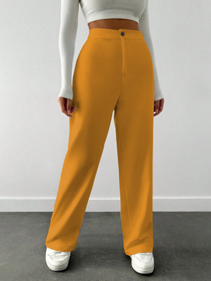 METRONAUT Regular Fit Women Yellow Trousers