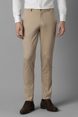 LOUIS PHILIPPE Slim Fit Men Beige Trousers