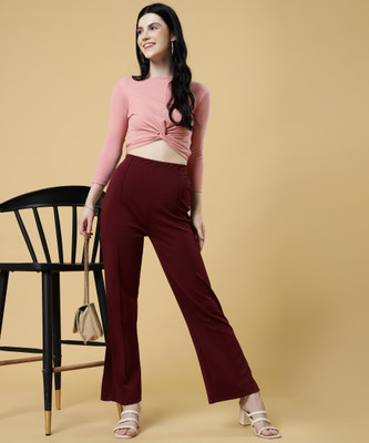 Doil Domec Straight Fit Women Red Trousers
