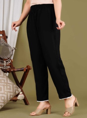 MD Aliya Regular Fit Women Black Trousers