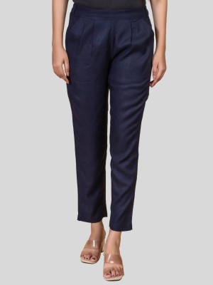 QuaClo Regular Fit Women Dark Blue Trousers