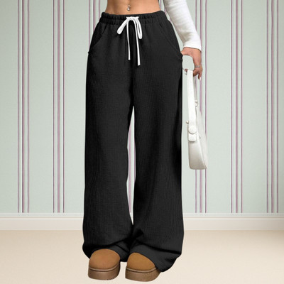 Jenil Fashion Relaxed Women Black Trousers