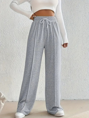 Povaxpo Loose Fit Women Grey Trousers