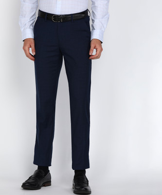 PETER ENGLAND Slim Fit Men Dark Blue Trousers