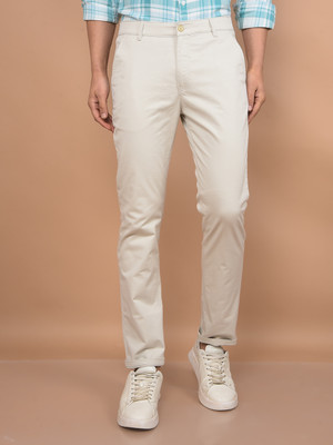 CRIMSOUNE CLUB Regular Fit Men Beige Trousers