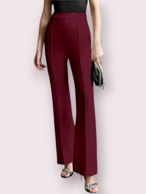 HouseOfCommon Regular Fit Women Maroon Trousers