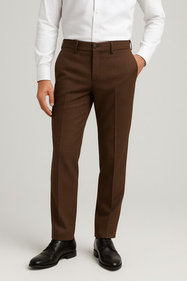ShiviCreation Regular Fit Men Black, Cream, Brown Trousers