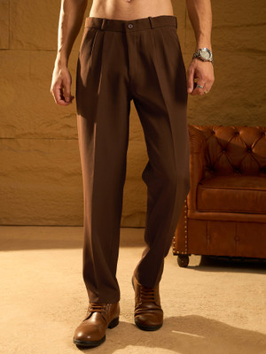DENNISON Loose Fit Men Brown Trousers