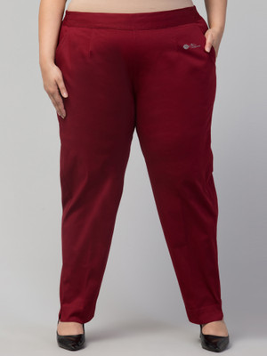 STYLE PREZONE Regular Fit Women Maroon Trousers