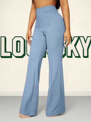 Squadfashion Loose Fit Women Light Blue Trousers