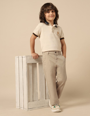 U.S. POLO ASSN. Regular Fit Boys Brown Trousers