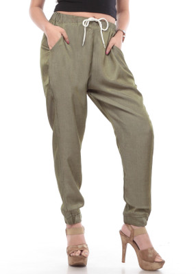 TRUELADY Relaxed Women Dark Green Trousers