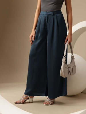 CHEMISTRY Flared Women Green Trousers
