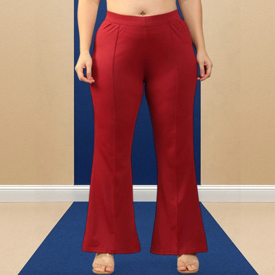 Anitafashion Comfort Fit, Regular Fit Women Maroon Trousers