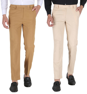 THE PS Regular Fit Men Khaki, Beige Trousers