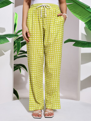 Ravaiyaa - Attitude Is Everything Regular Fit Women Green, White Trousers