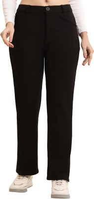 69 FASHION STREET Flared Women Black Trousers