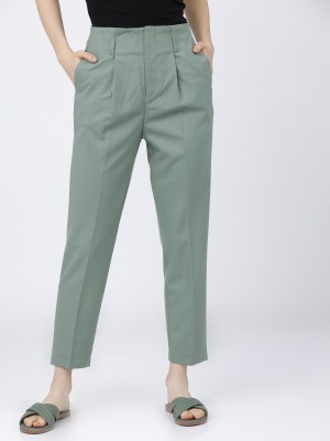 Tokyo Talkies Tapered Women Green Trousers