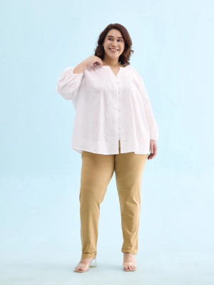 GO COLORS Regular Fit Women Beige Trousers