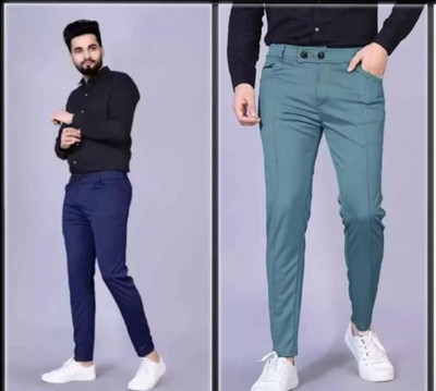 Anshulgarments Regular Fit Men Blue Trousers