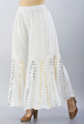 OMAYAA Comfort Fit Women Silver Trousers