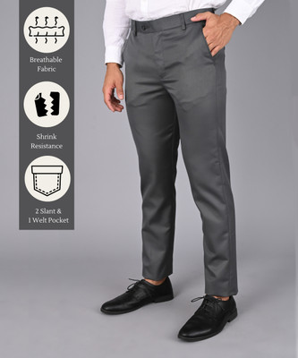 MANCREW Regular Fit Men Grey Trousers