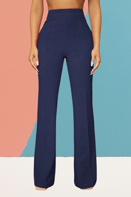 SKD TRENDZ Comfort Fit, Regular Fit Women Dark Blue Trousers