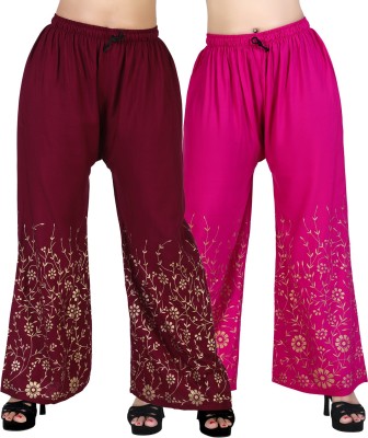 Lasafiya Regular Fit Women Maroon, Pink Trousers