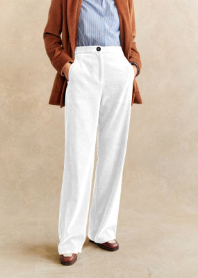 Rajovati Loose Fit Women White Trousers
