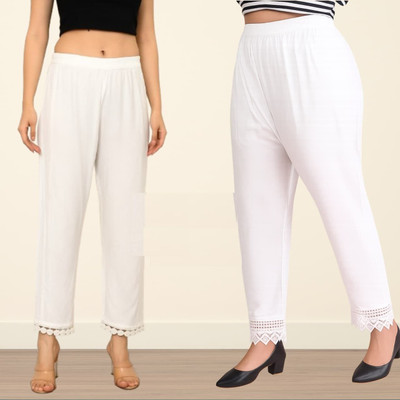 SRP COLLECTION Comfort Fit Women White Trousers