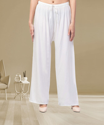 FamBee Relaxed Women White Trousers