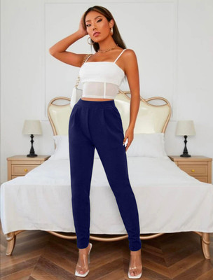 Dream Beauty Fashion Regular Fit Women Dark Blue Trousers
