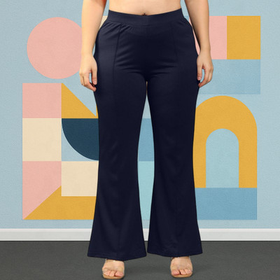 Trouserwala Loose Fit Women Dark Blue Trousers