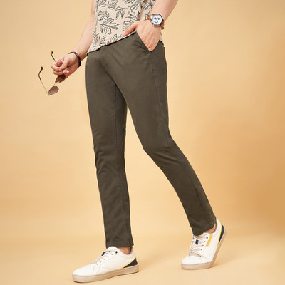 Byford by Pantaloons Slim Fit Men Green Trousers