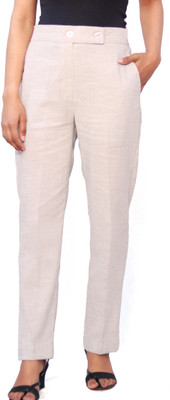 Padinam Regular Fit Women Grey, White Trousers