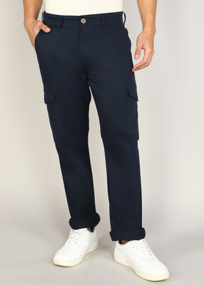 WROGN Straight Fit Men Blue Trousers
