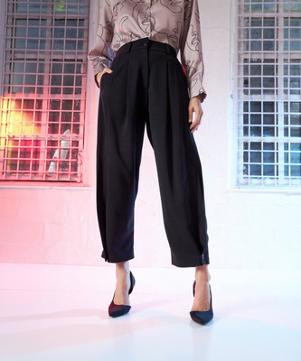 SASSAFRAS Relaxed Women Black Trousers