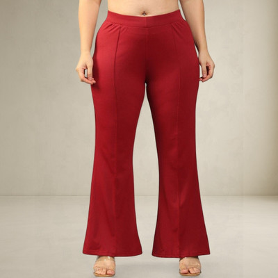 Anitafashion Comfort Fit, Regular Fit Women Maroon Trousers