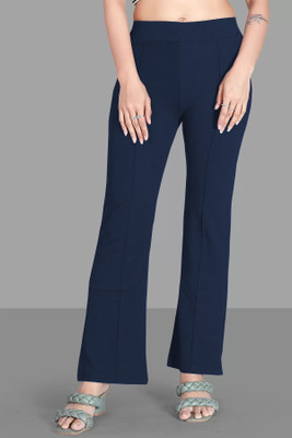 FUBACK Regular Fit Women Blue Trousers