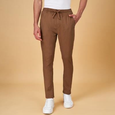 Urban Ranger by Pantaloos Slim Fit Men Brown Trousers