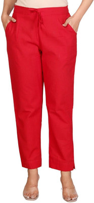 D-image Regular Fit Women Red Trousers