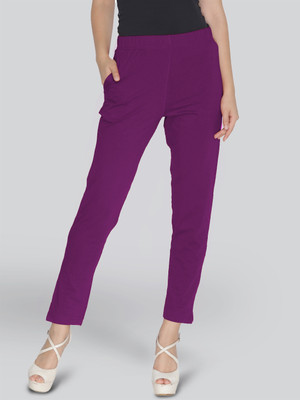 Lyra Regular Fit Women Purple Trousers