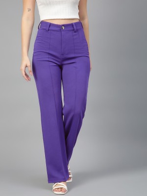 KOTTY Regular Fit Women Purple Trousers