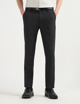 ARROW Slim Fit Men Black Trousers