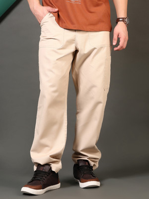 V-MART Loose Fit Men Beige Trousers